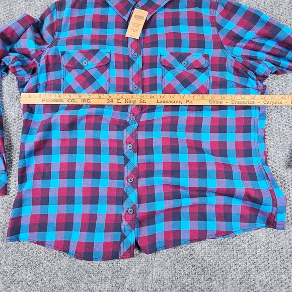 Duluth Trading Co WM Crosscut Wicking Flannel Shirt RSBMICHK 2XL Blue Plaid - Picture 6 of 8